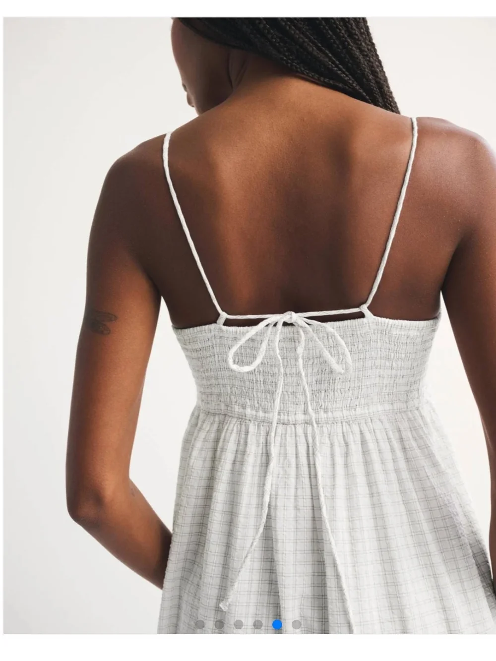Abercrombie & Fitch White Smocked Maxi Dress